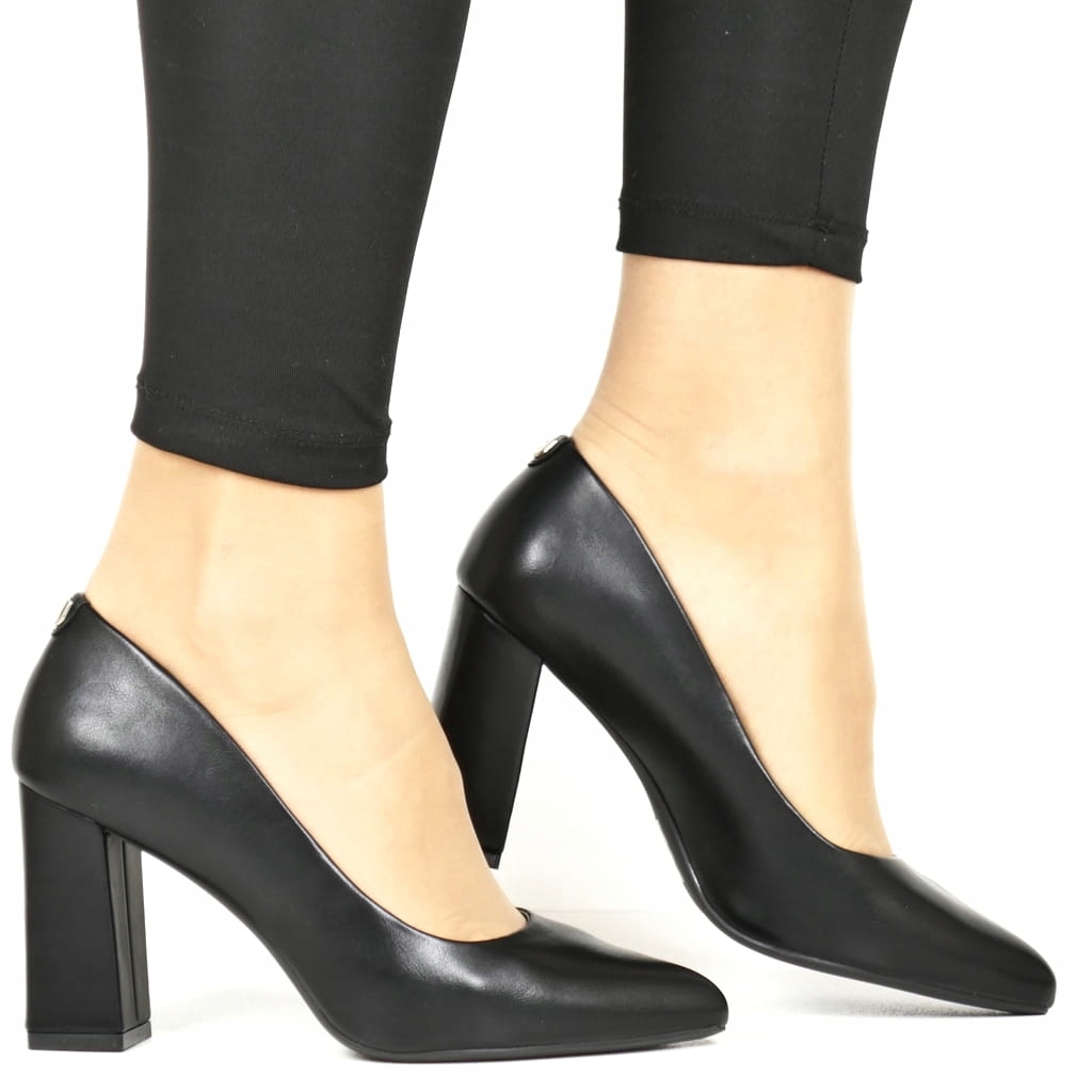 Dámské Lodičky Na Podpatku, Stabilní, Elegantní, Pohodlné, Černé, Hladké, Top