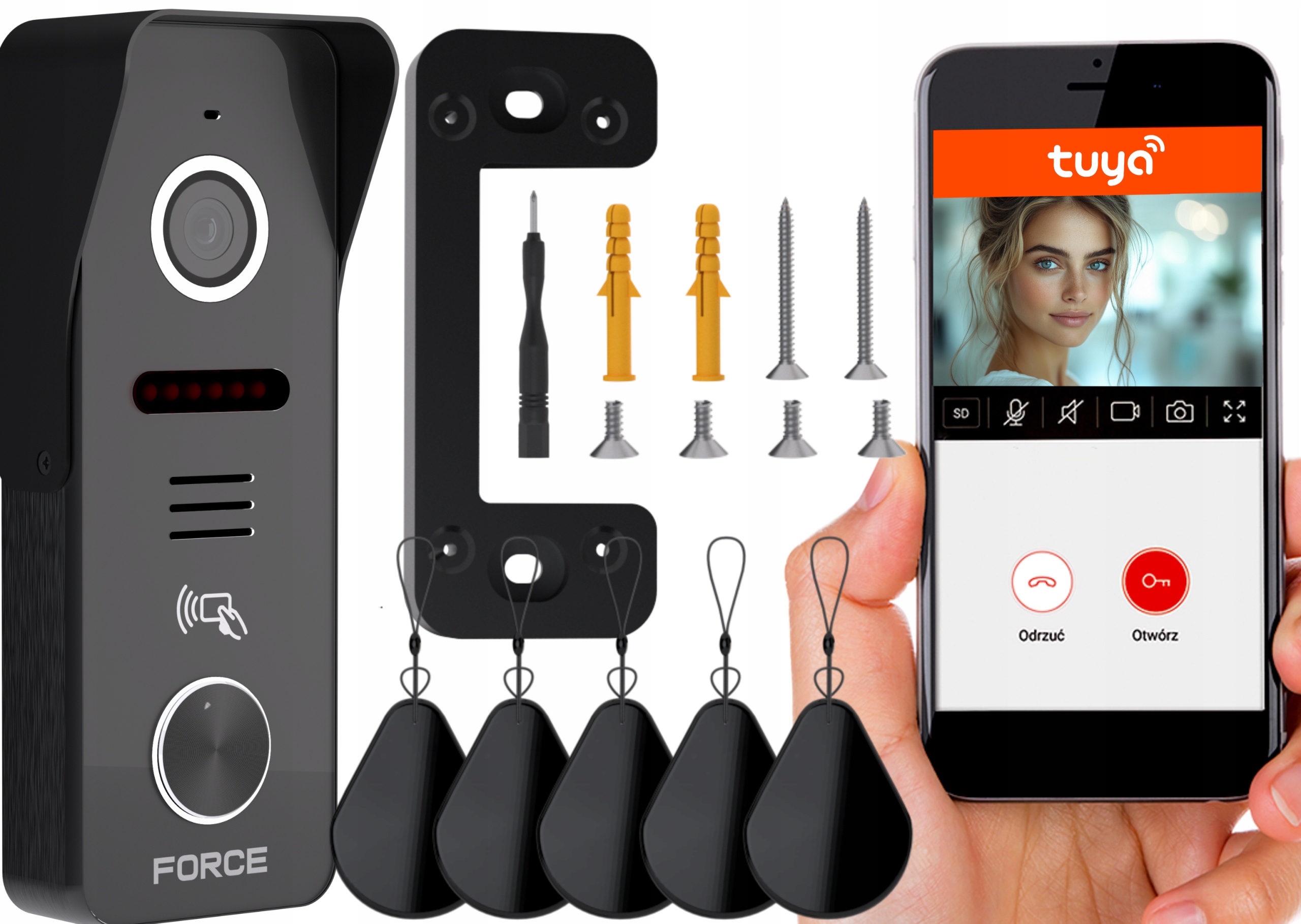 Force Bránová stanica Ahd 2MP 1080P Rfid 4 žily GS-1080P-R-4W