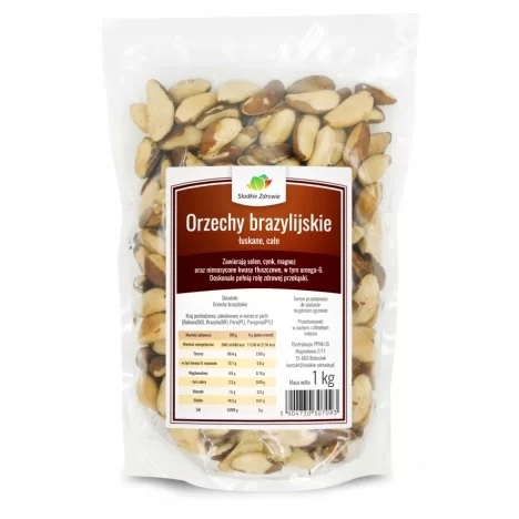 Orzechy Brazylijskie Łuskane Całe 1KG Słodkie Zdrowie Źródło Selenu