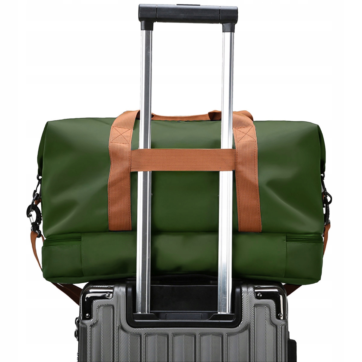 DAMSKA MĘSKA TORBA PODRÓŻNA SPORTOWA BAGAŻ DO JOGI NA SIŁOWNIĘ NA RAMIĘ 30L Materiał dominujący poliester