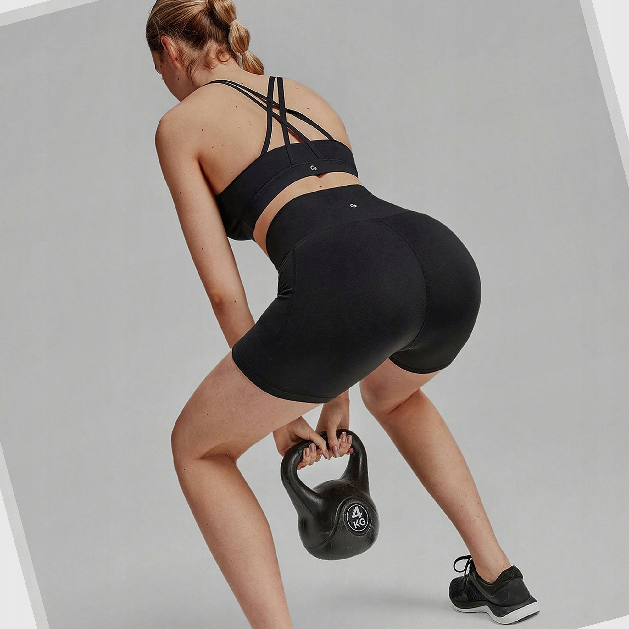 Legginsy Gorsetowe Aktywne Damskie Czarne Treningowe S 36