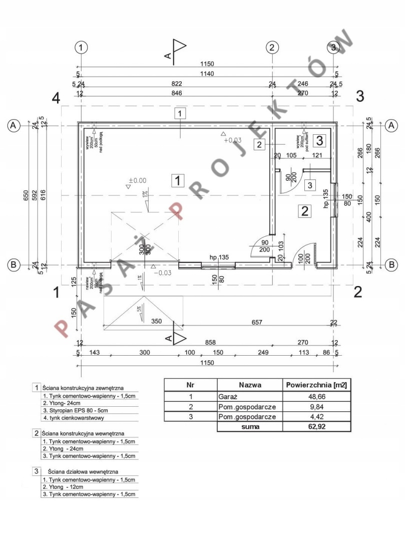 PROJEKT BUDYNKU GOSPODARCZEGO GJ2 Kod producenta GJ1