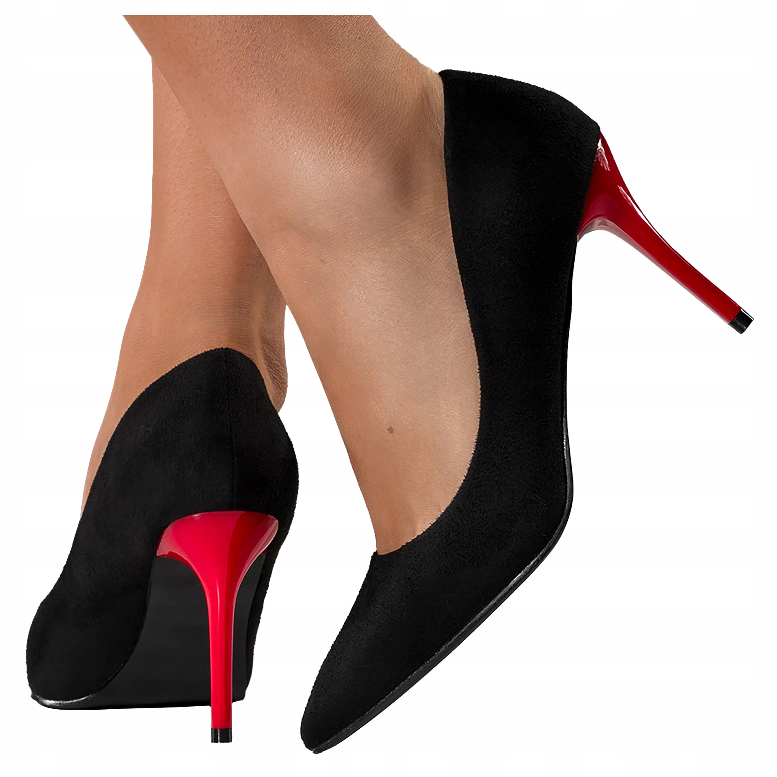 Černé Dámské lodičky na červeném podpatku Elegantní Stylové Módní velikost 36