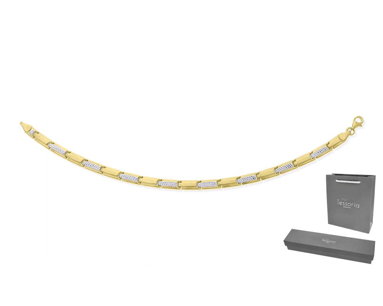 Náramek Zlatý 585 Dámský Dva Barvy Zlatý Diamantový Široký