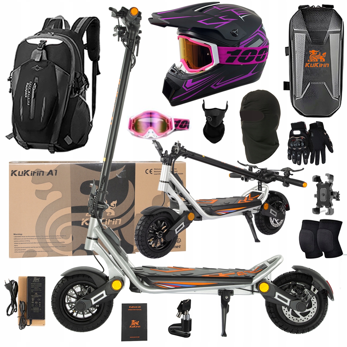 Kukirin A1 2025 Nowy składane pojazdy elektryczne 1000W 45KM/H 48V 13Ah 10"