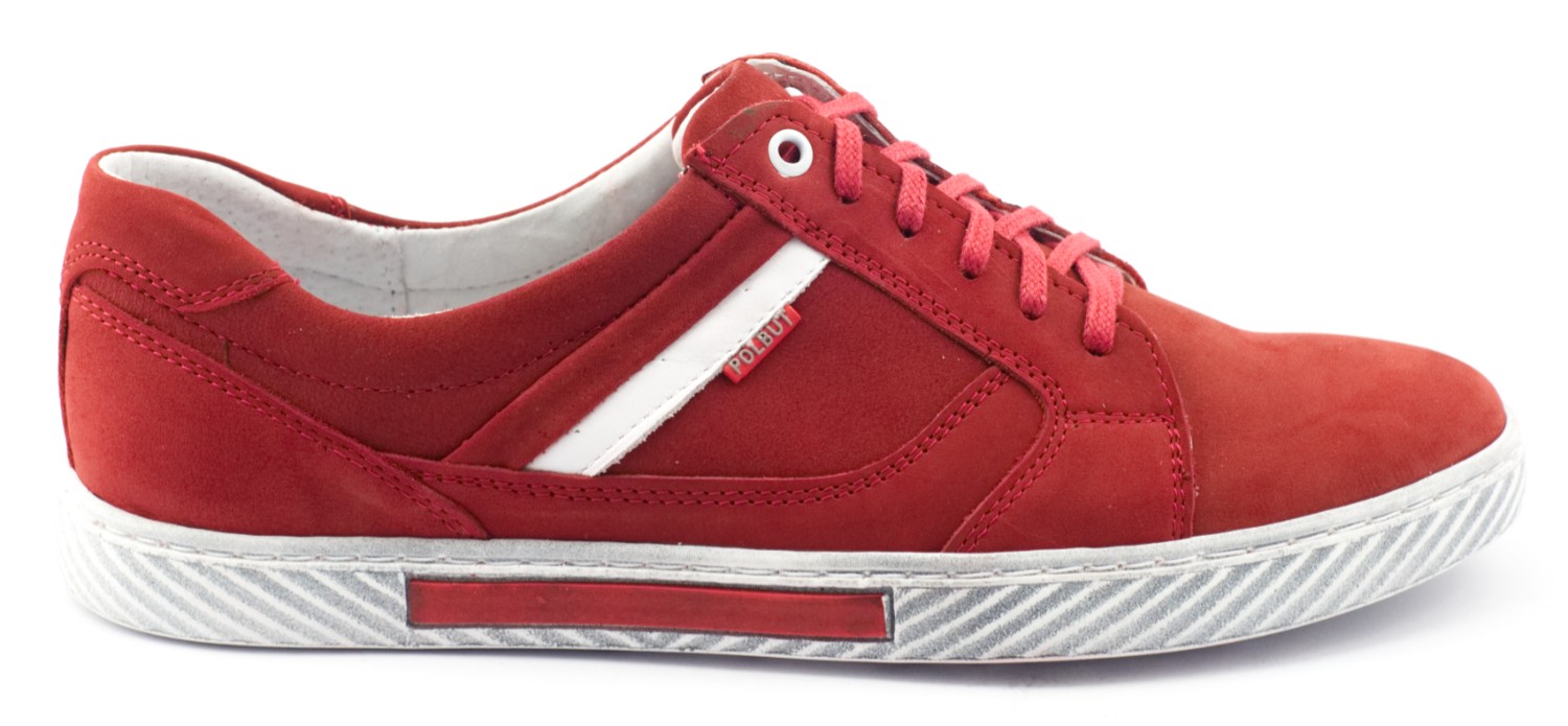 

Buty Męskie Casual Skóra Polskie J47 Czerwone 39