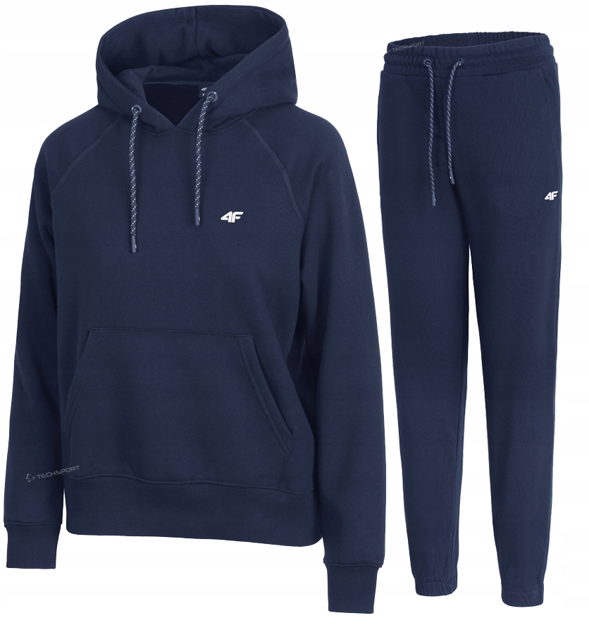 4F Damski Dres Bawełna Komplet Bluza Kangurka Spodnie rozm L