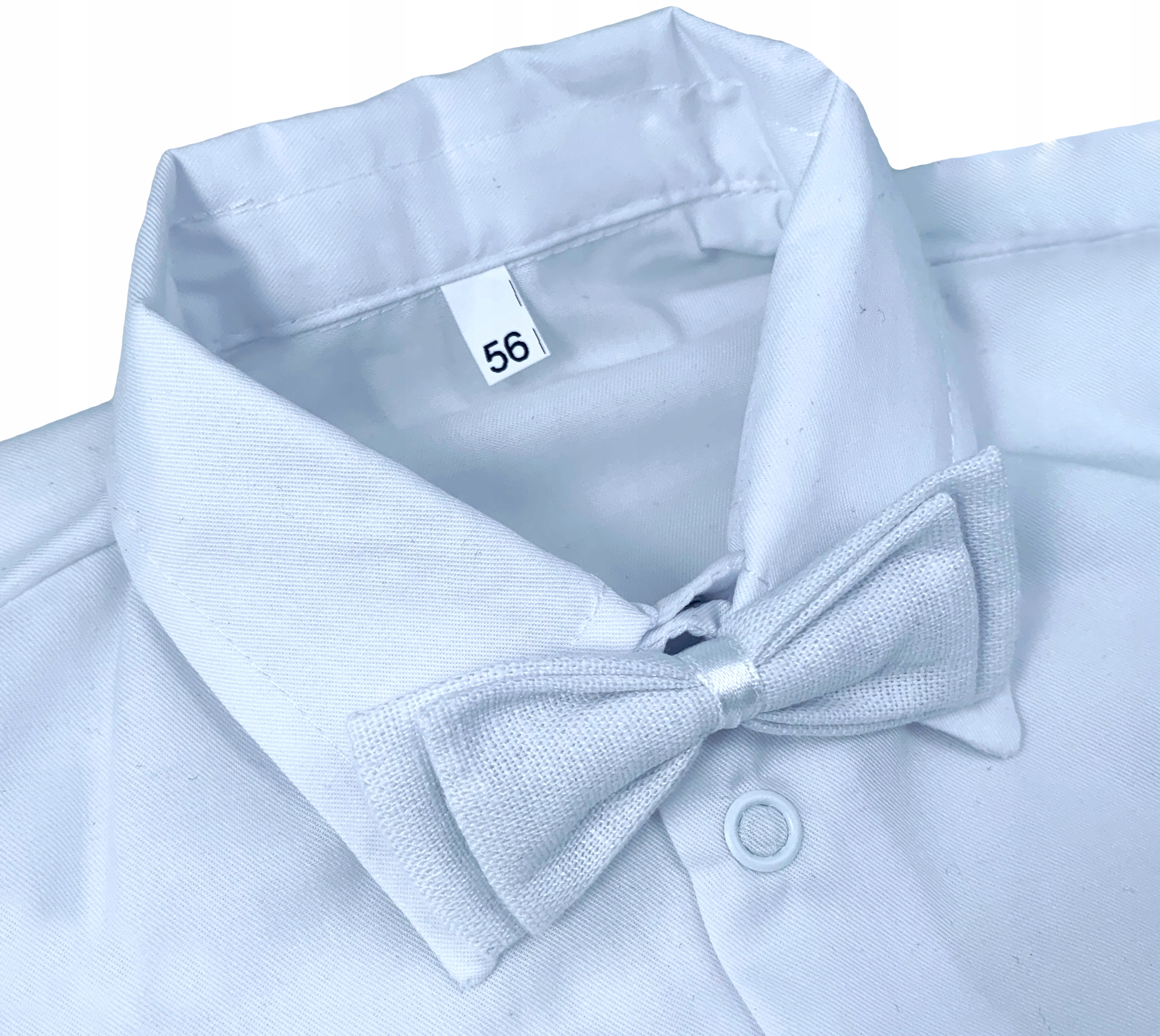 KOSZULOBODY + MUSZKA białe wizytowe 86 cm Chrzest Płeć Chłopcy