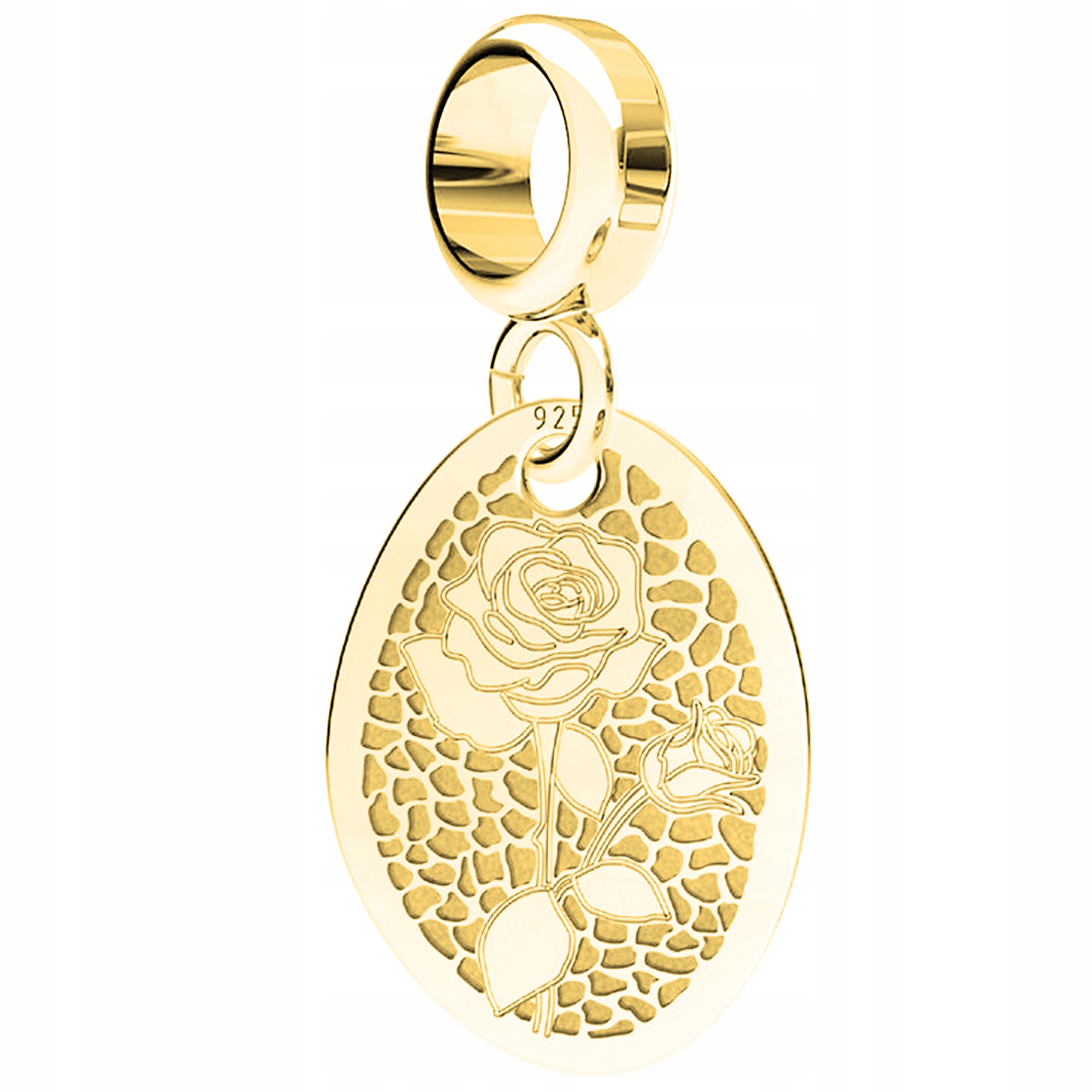 Zlatý ozdobný plech s růží Květina Louka Květina Stříbro 925