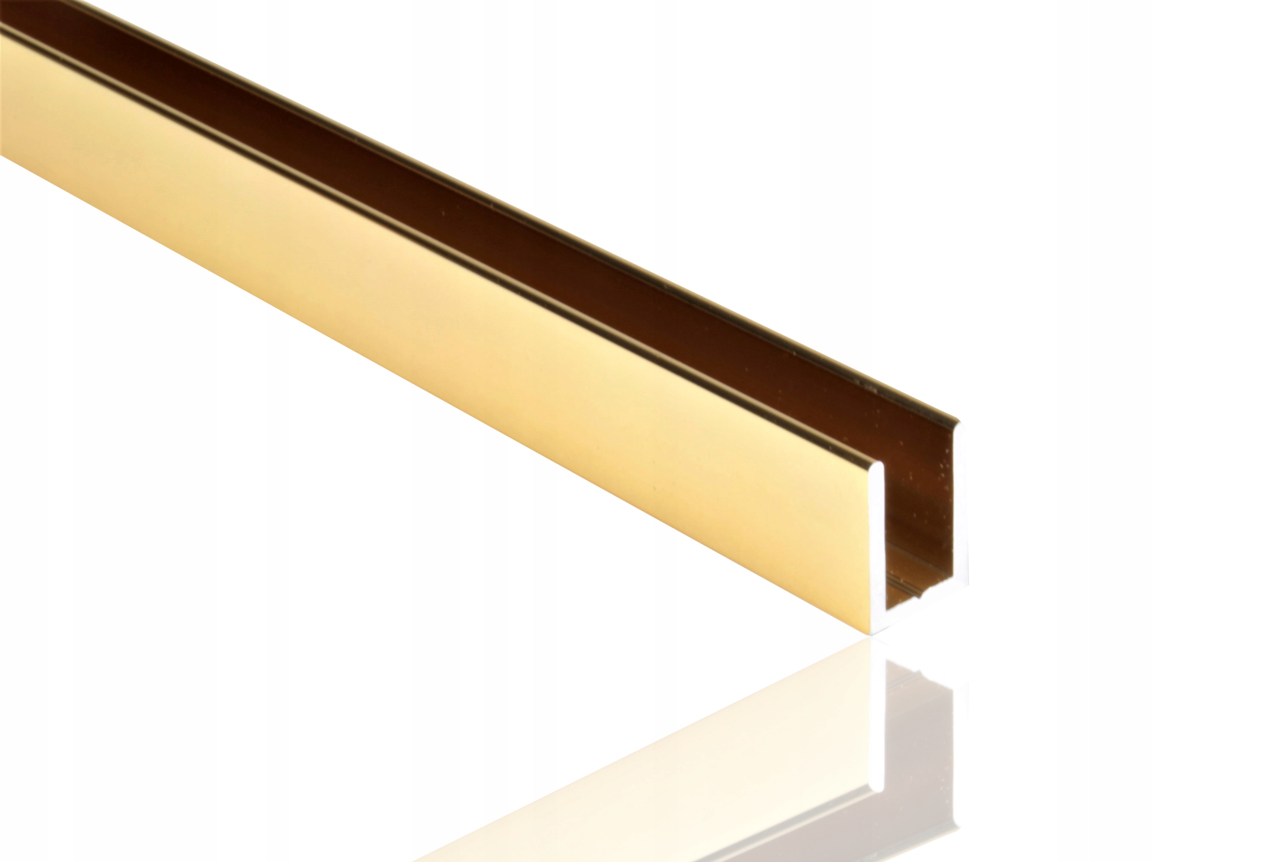 PROFIL DO MONTAŻU SZKŁA 8mm ZŁOTY BŁYSZCZĄCY 250cm