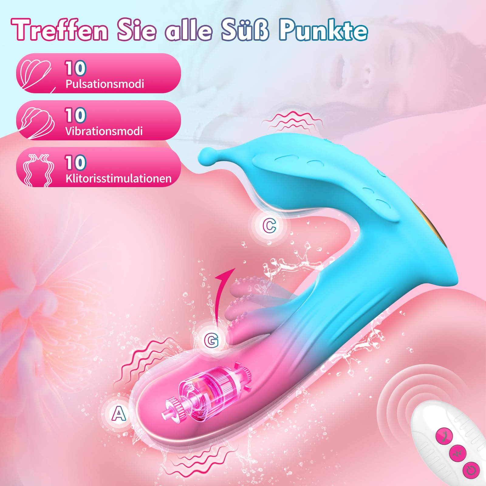 BUTTERFLY Wibrator Dildo Zabawki Erotyczne Dla Kobiet 10 Trybów Wibracji — miniatura 2