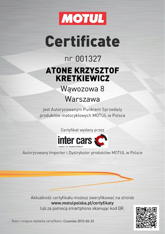 MOTUL Olej silnikowy syntetyczny 300V 4T 5W40 4l. Producent Motul