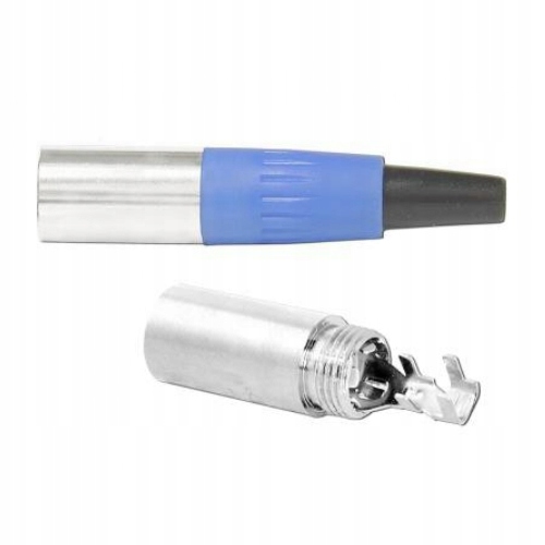 XLR mini wtyk mikrofonowy 3p na kabel niebieski Złącza wtyk mini XLR 3pin