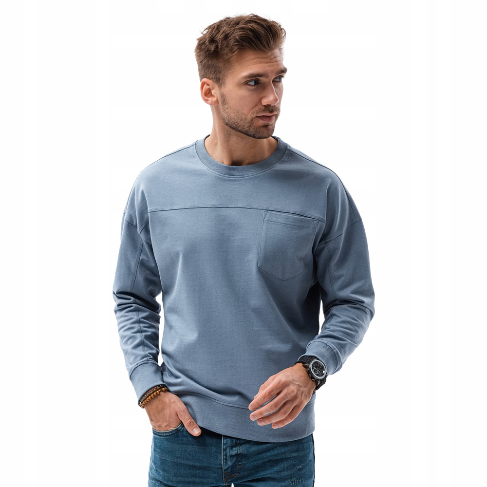 

Bluza męska bez kaptura B1277 niebieska S