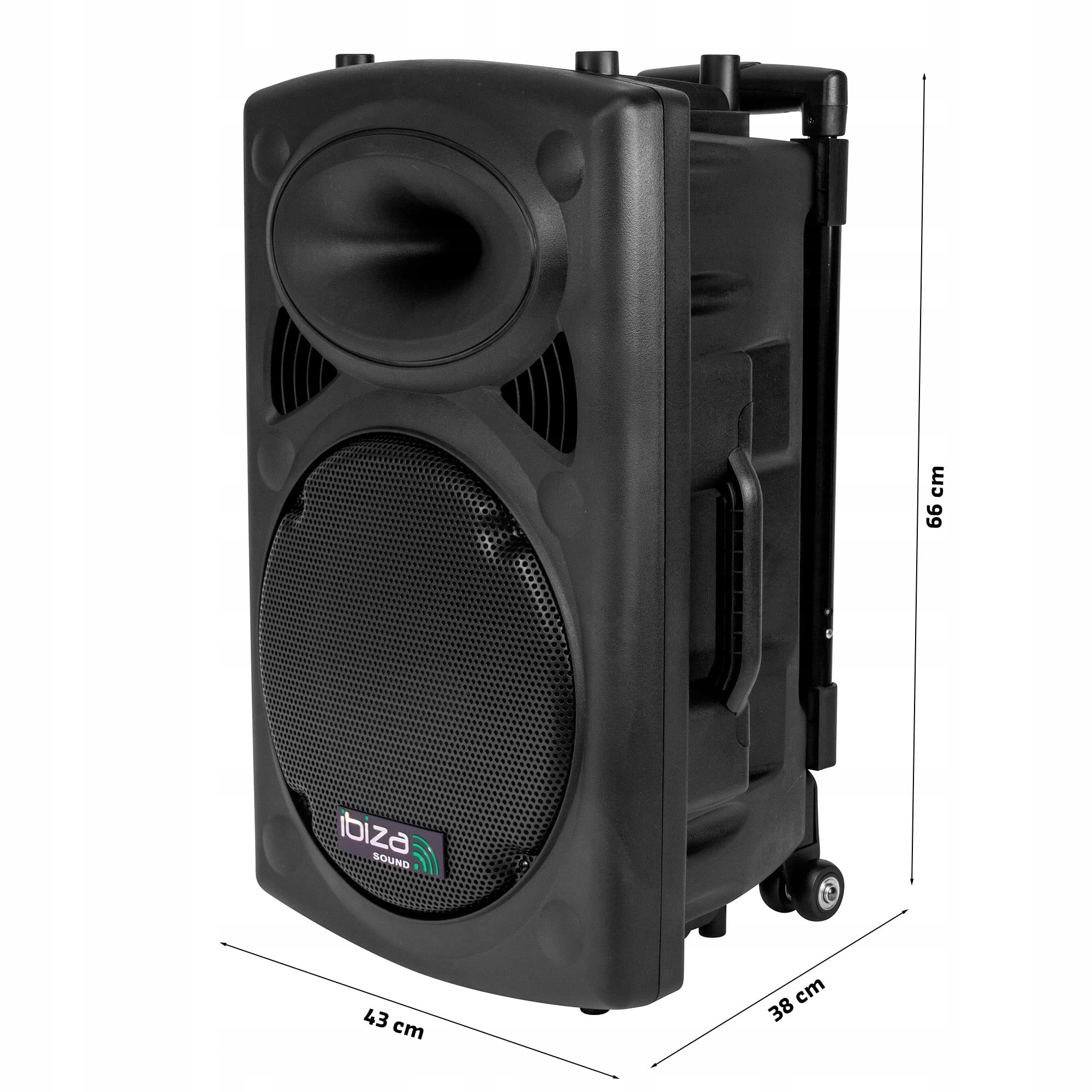 IBIZA Głośnik Przenośny 12" 700W Bluetooth USB SD 2 Mikrofony Pilot Torba — miniatura 3