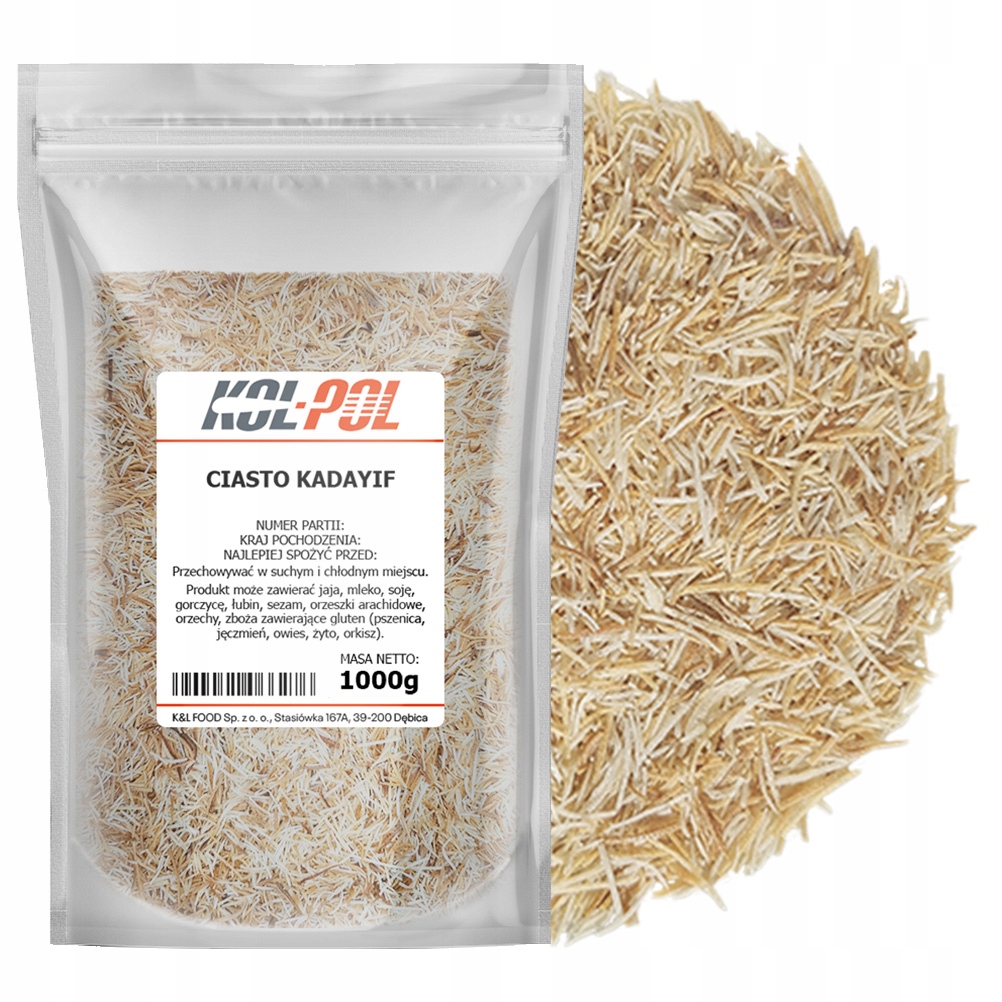 Levně Těsto Kadayif Kataifi 1kg pro dubajskou čokoládu, vysoká kvalita Kol-Pol