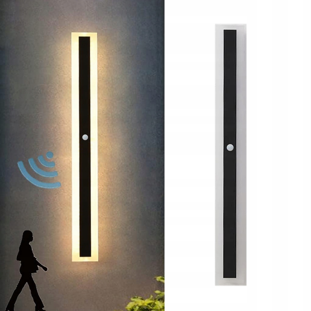 Lampa Kinkiet Led Elewacyjna Ścienna Zewnętrzna IP65 Czujnik Ruchu 80CM