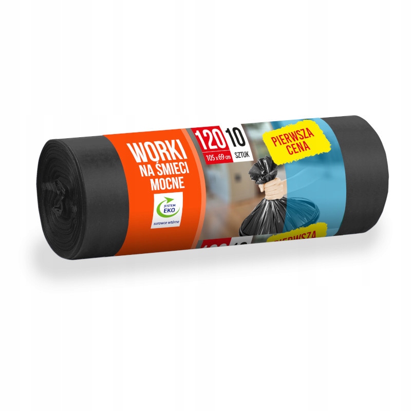 

Worki na śmieci Mocne 120L 10szt Czarne