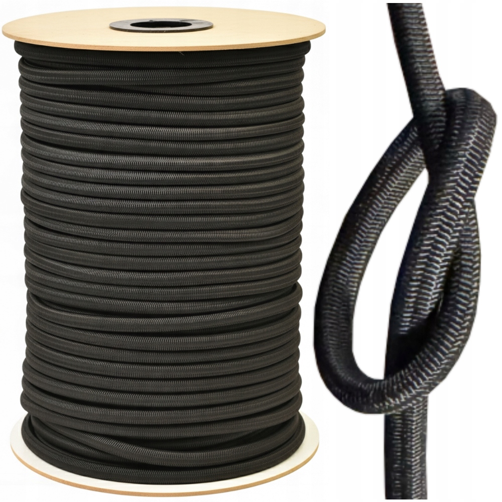 Lina Gumowa elastyczna mocująca Ekspandor guma 10mm Linka do plandek 20m