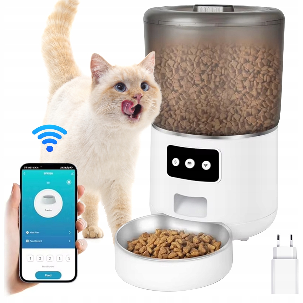 Levně Inteligentní Krmítko S Wi-fi 4 L Pro Kontrolu Stravy Psů A Koček