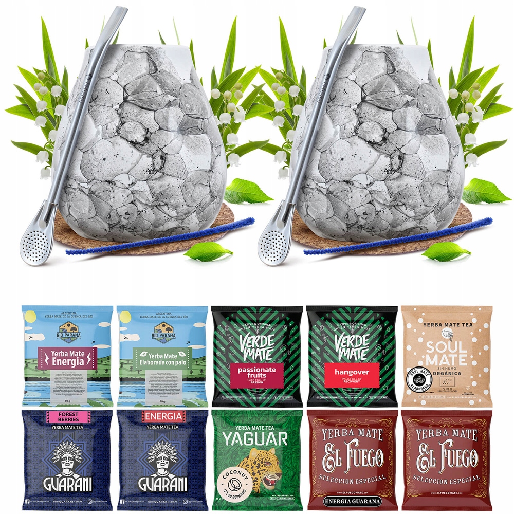 Levně Sada vzorků Yerba Mate tykva bombilla 10x50g Pro Dva