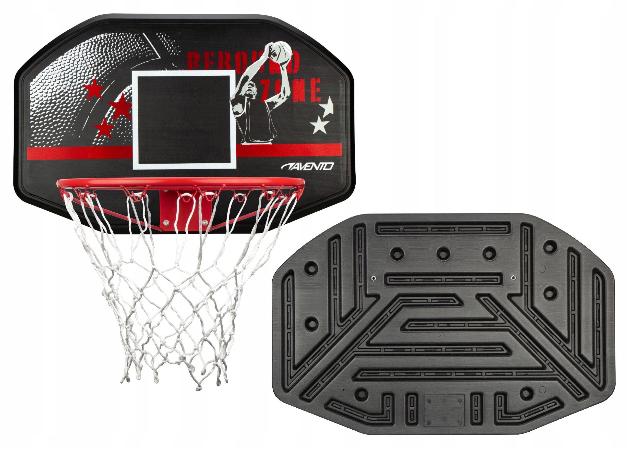 Tablica do koszykówki kosza wodoodporna obręcz na ścianę Avento 109x71cm
