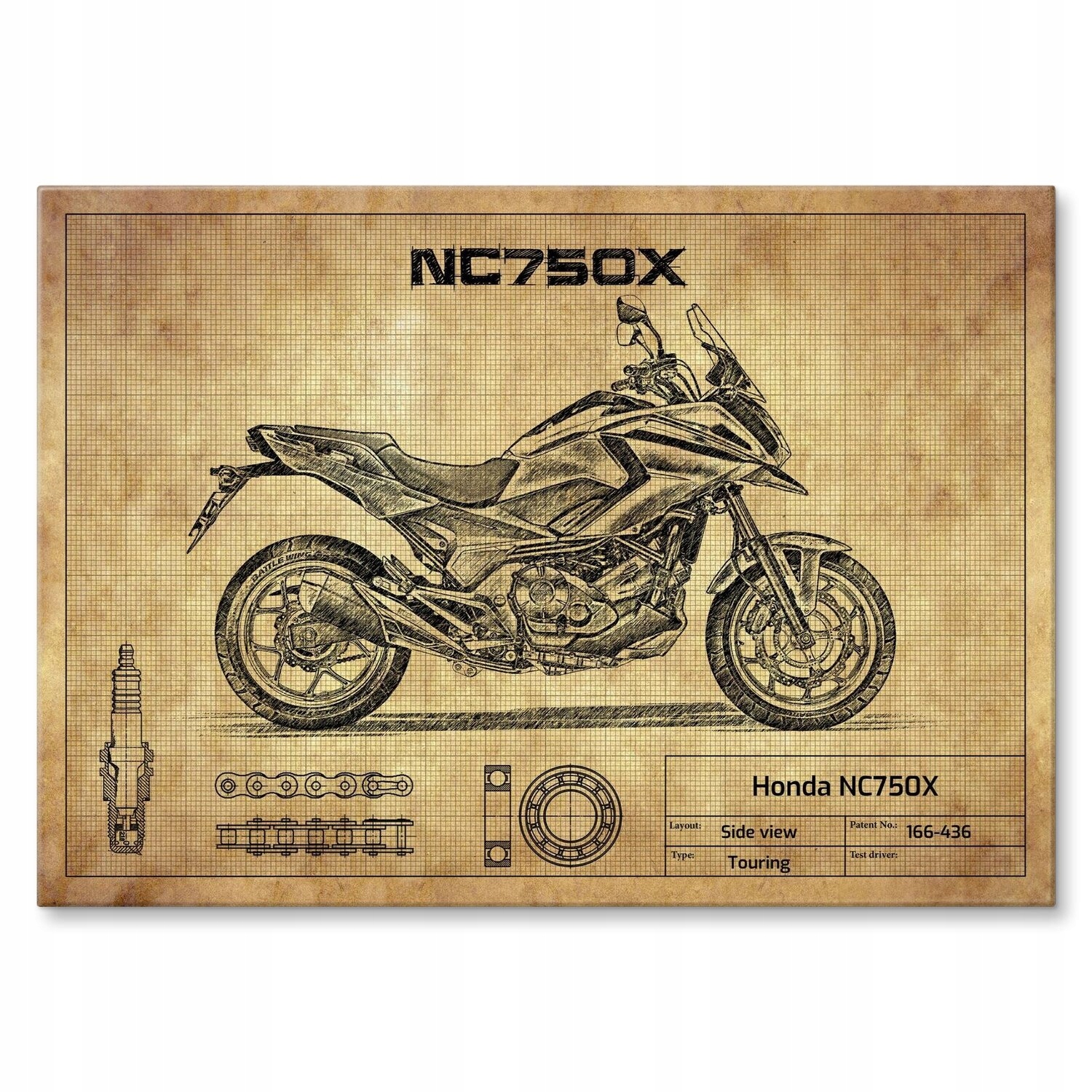 Kovový plakát Honda NC750X Šidítko Plech 30 x 42 cm Dárek