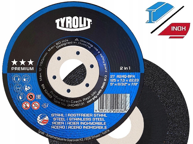 

Tarcza do szlifowania 125x7,0 Tyrolit Premium 2w1