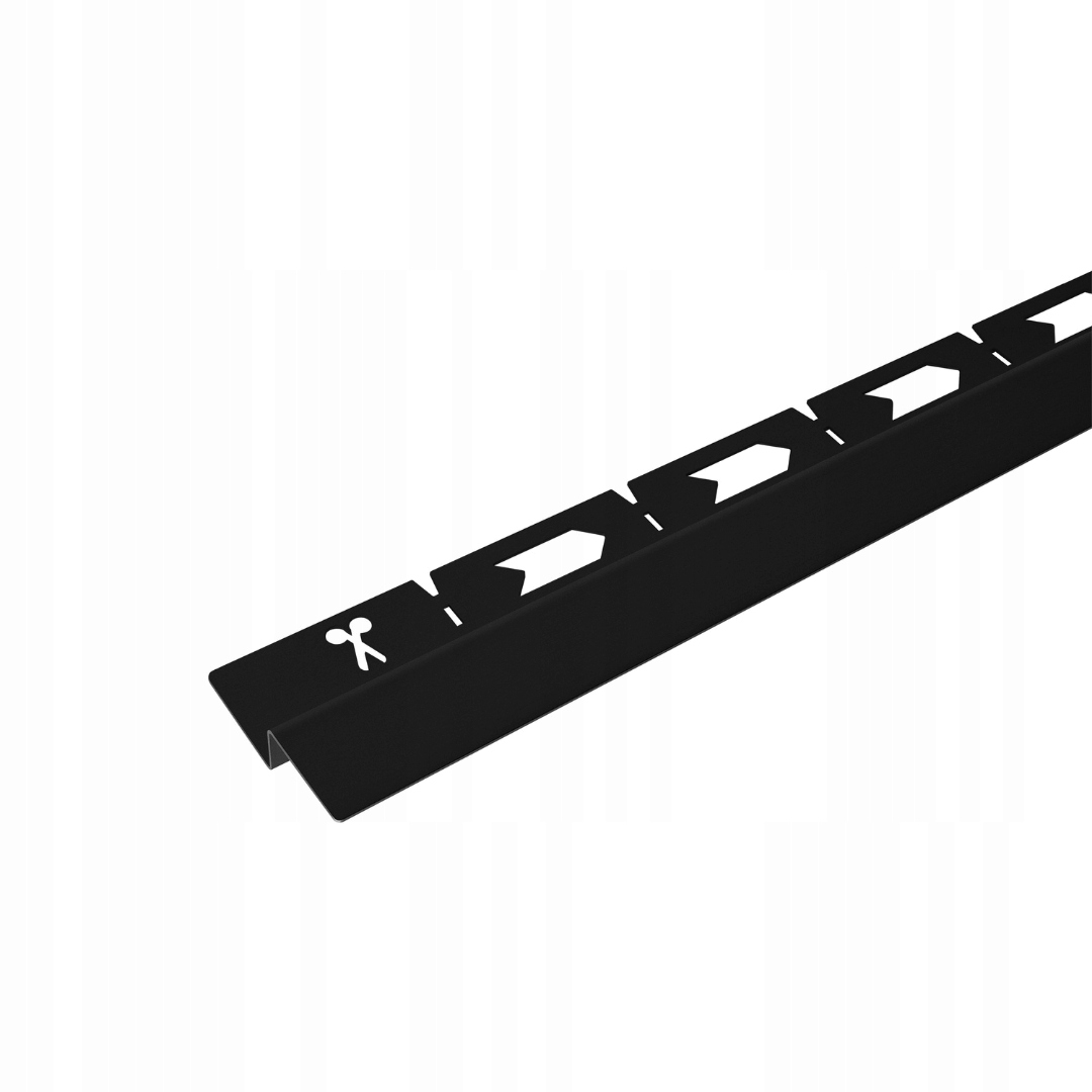 Čelní sprchová lišta pro klasický odtok Černá Vogi 150 cm Ocel