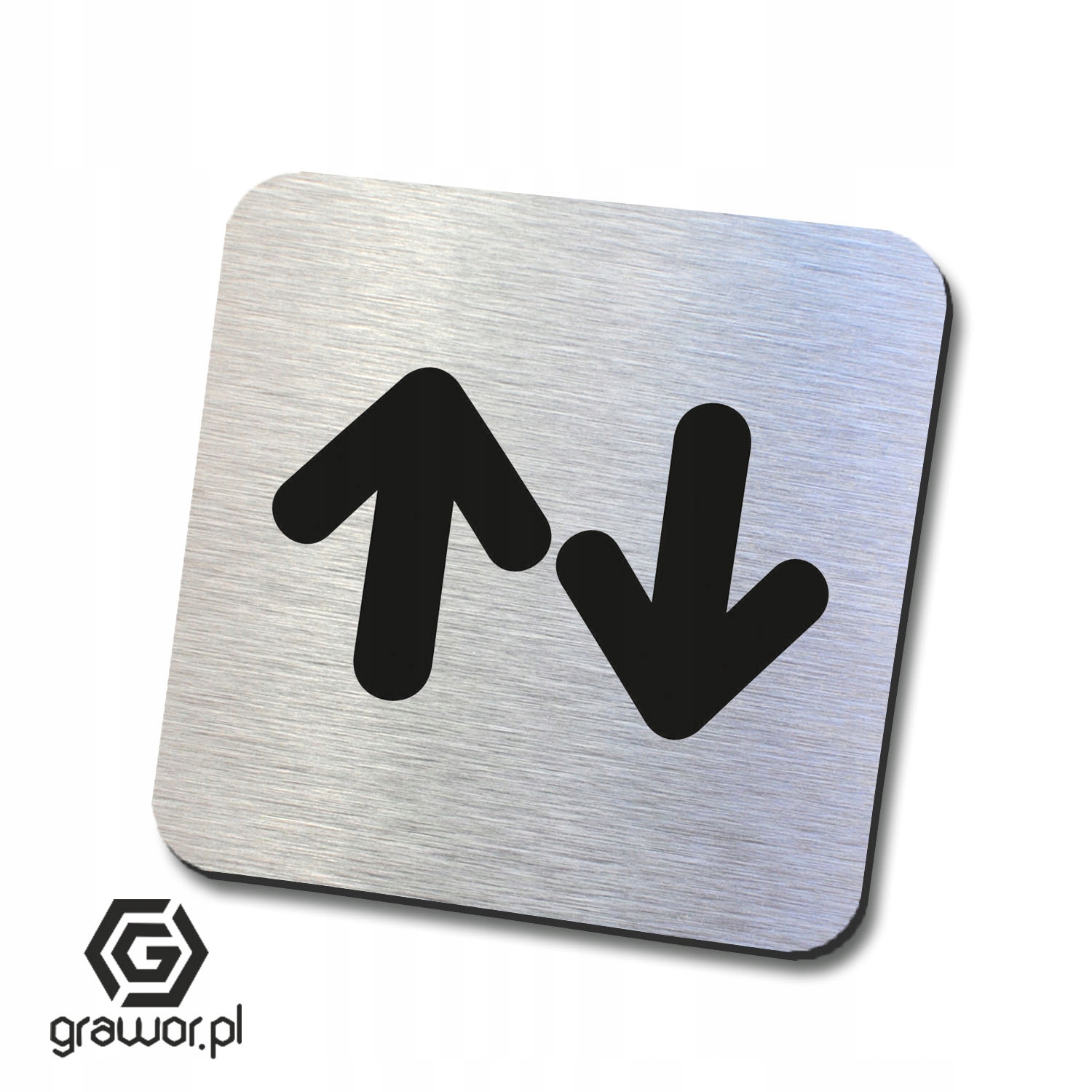 Srebrna tabliczka informacyjna parking 10x10cm Wysokość produktu 10 cm