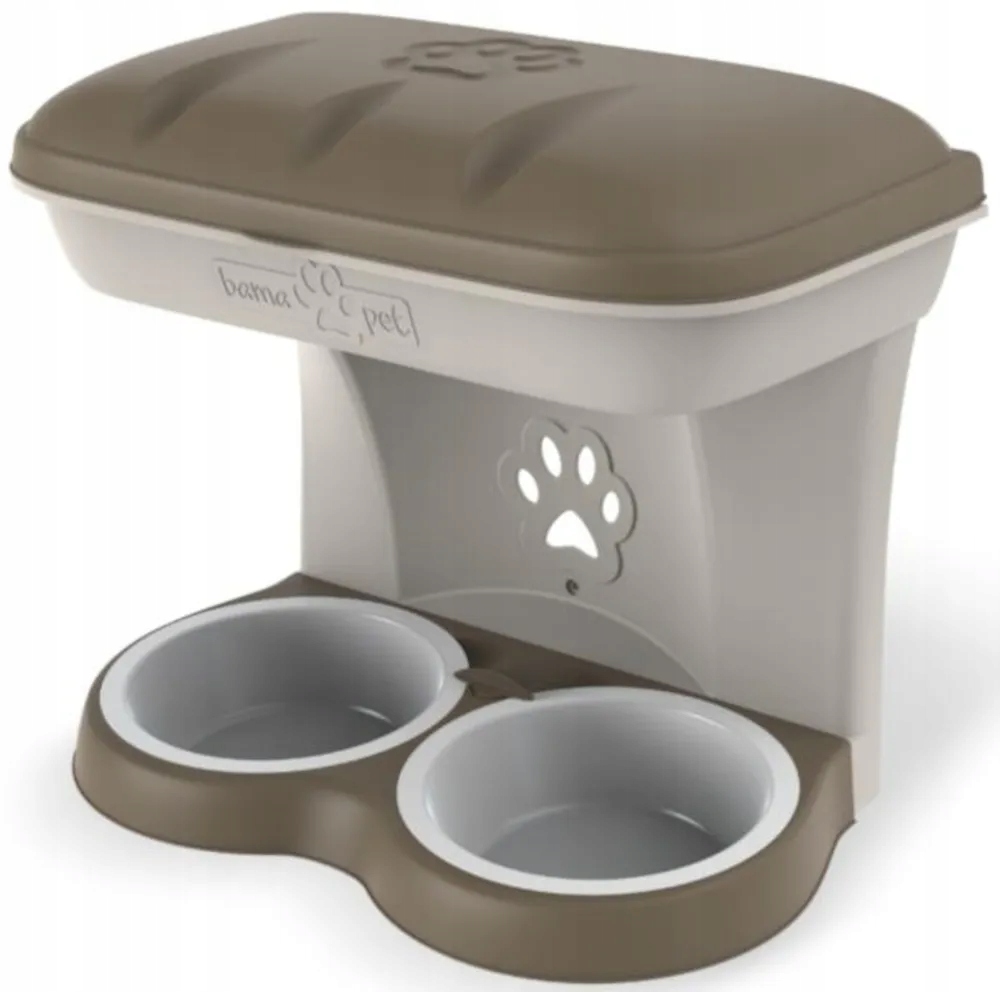 Levně Bama Misky pro psy k zavěšení na zeď, hnědošedá
