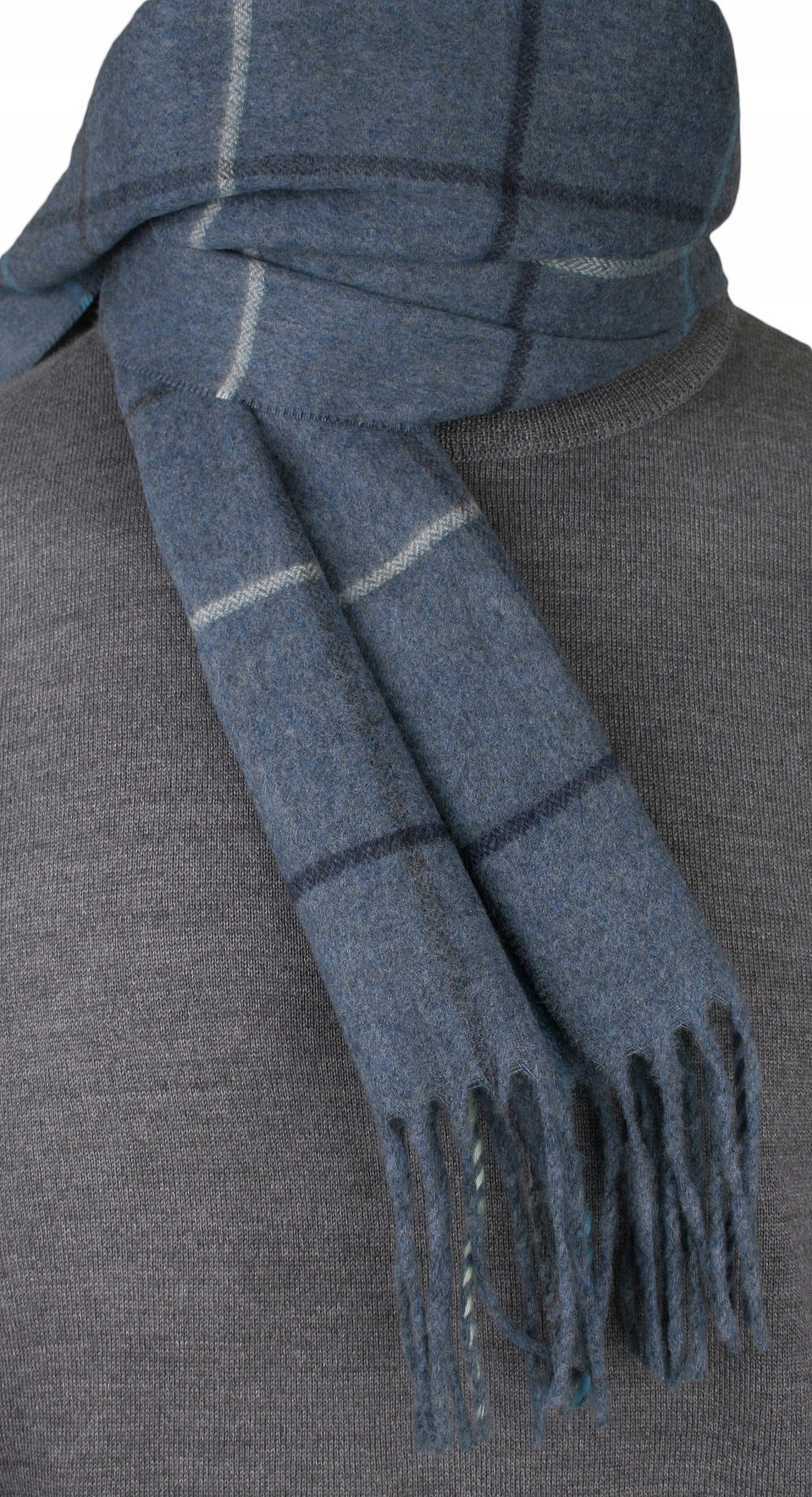 Niebieski Miękki Szalik V.Fraas Cashmink Kolor niebieski