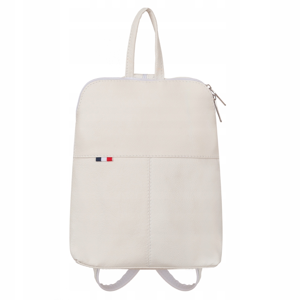 

kremowy Skórzany plecak Skóra Polish design ecru