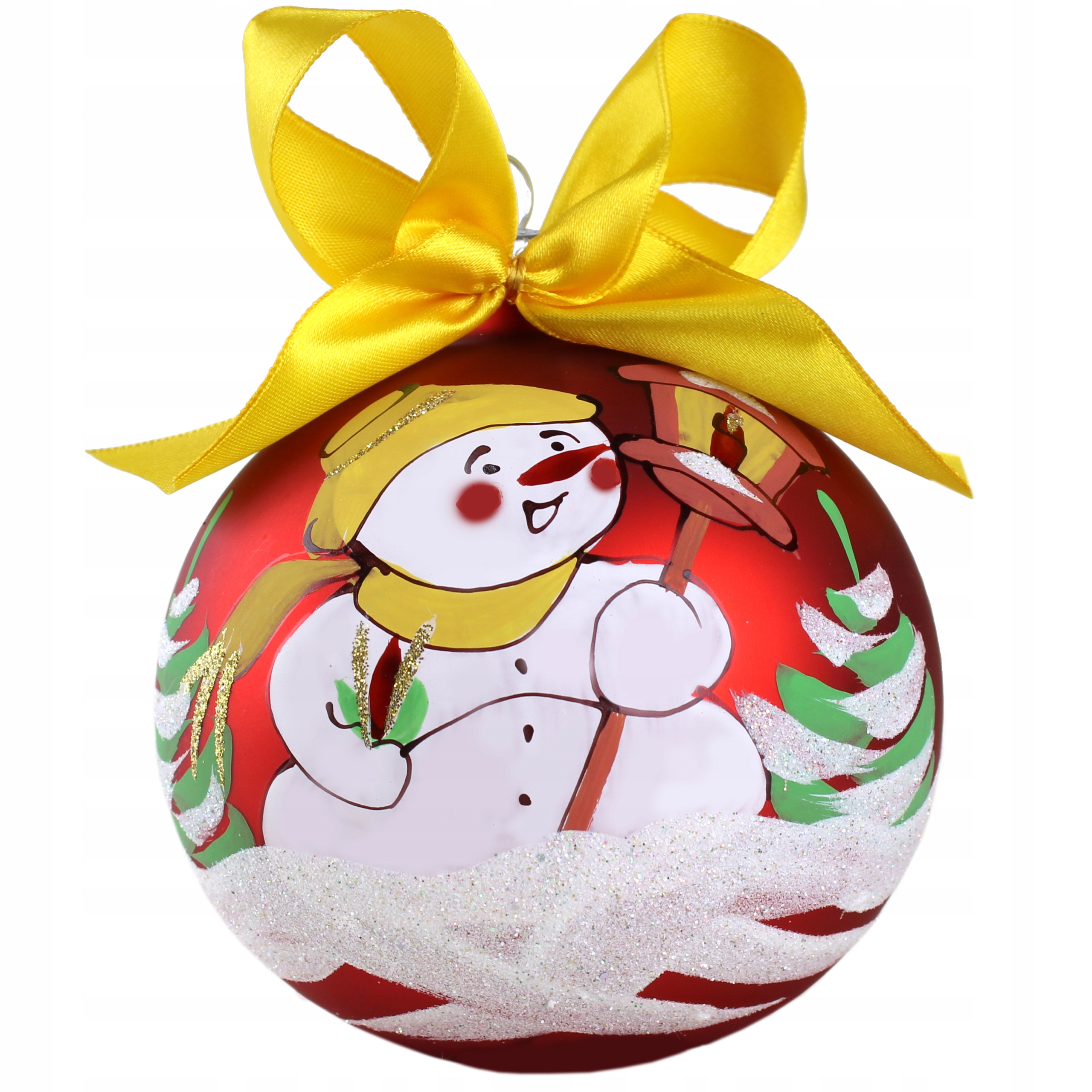 

Duża Bombka z imieniem dedykacją bałwan