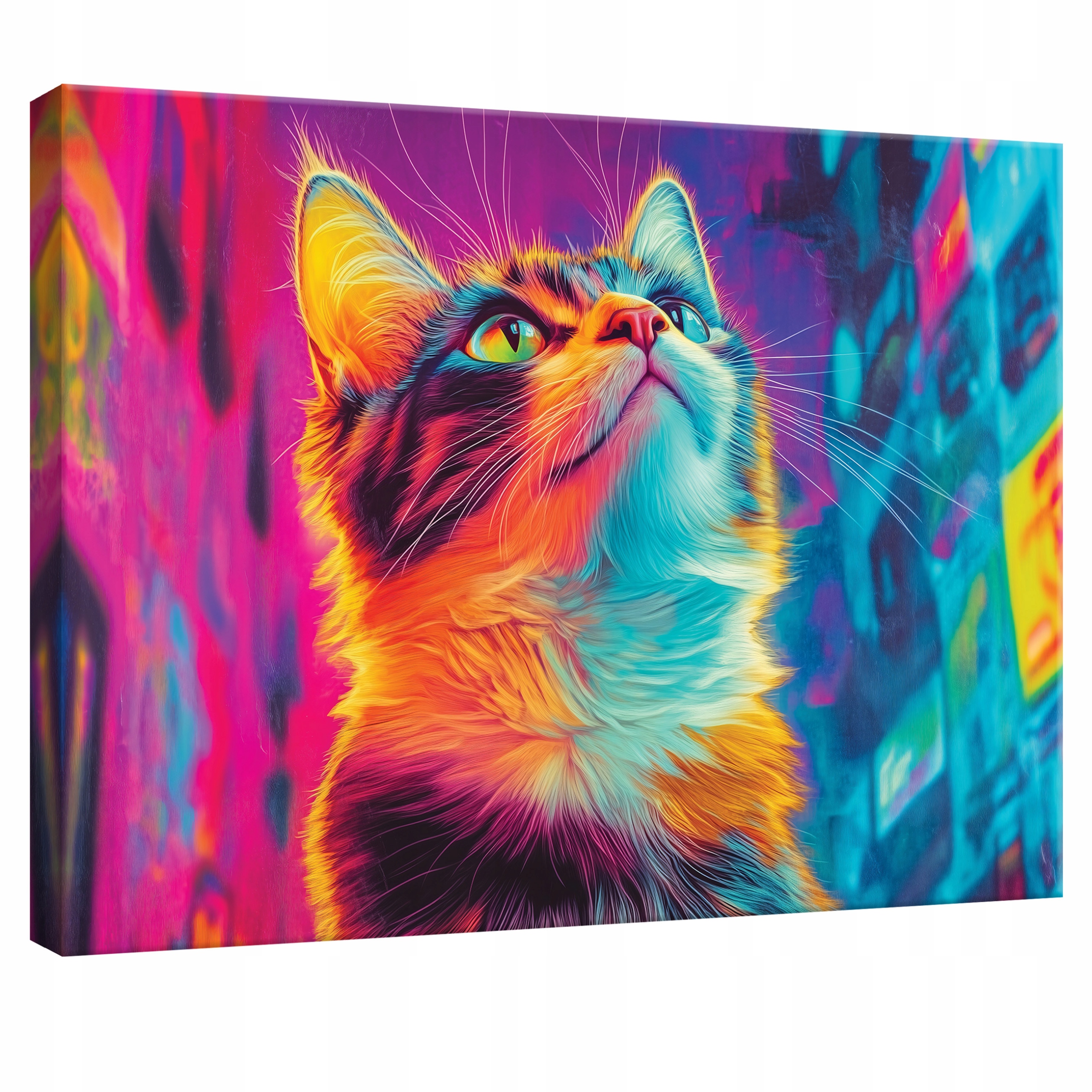 Obraz Na Płótnie Ścianę Kot Abstrakcja Do Pokoju Dziecięcego 100x70