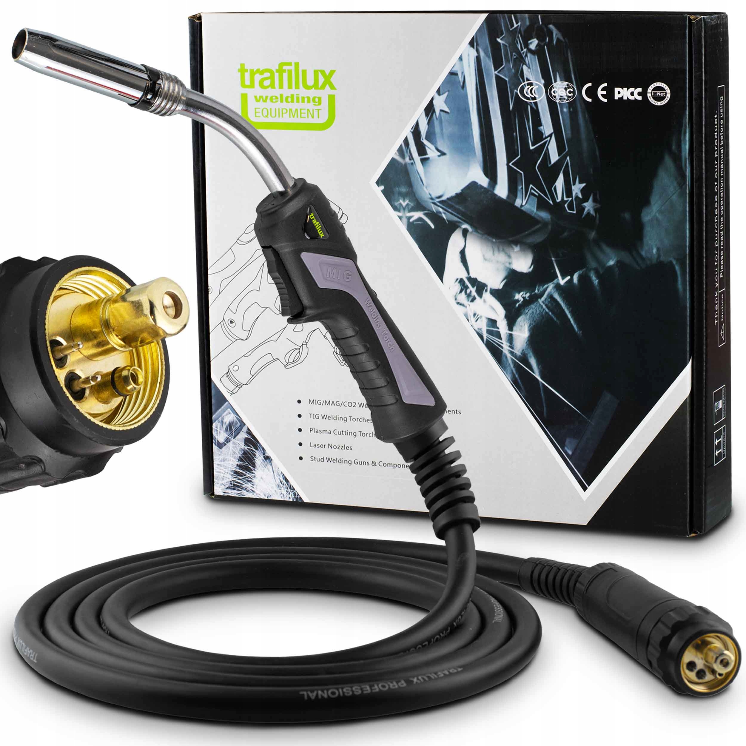 Svařovací Držák Mig Euro MB36 5 m Silný 320A Trafilux pro svařovací stroj Migomat