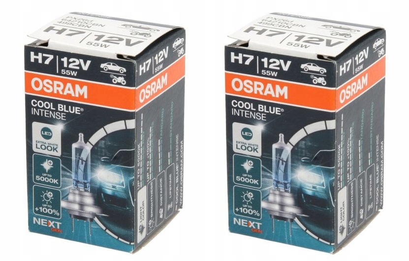 

2x Żarówki Osram Cool Blue Intense H7 Niebieskie