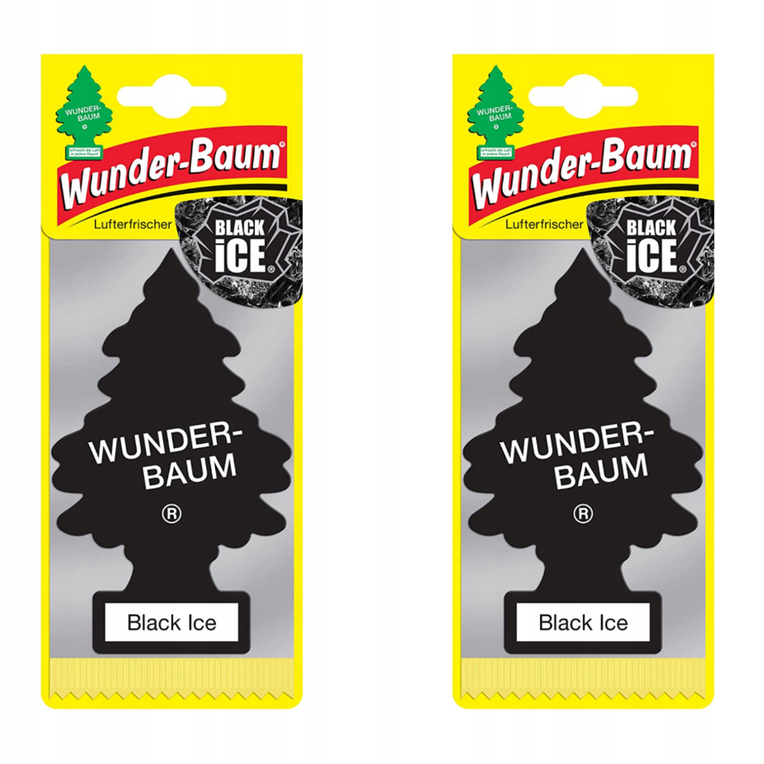 Wunder-Baum Black Ice zestaw 2 szt. choinki zapachowe do auta