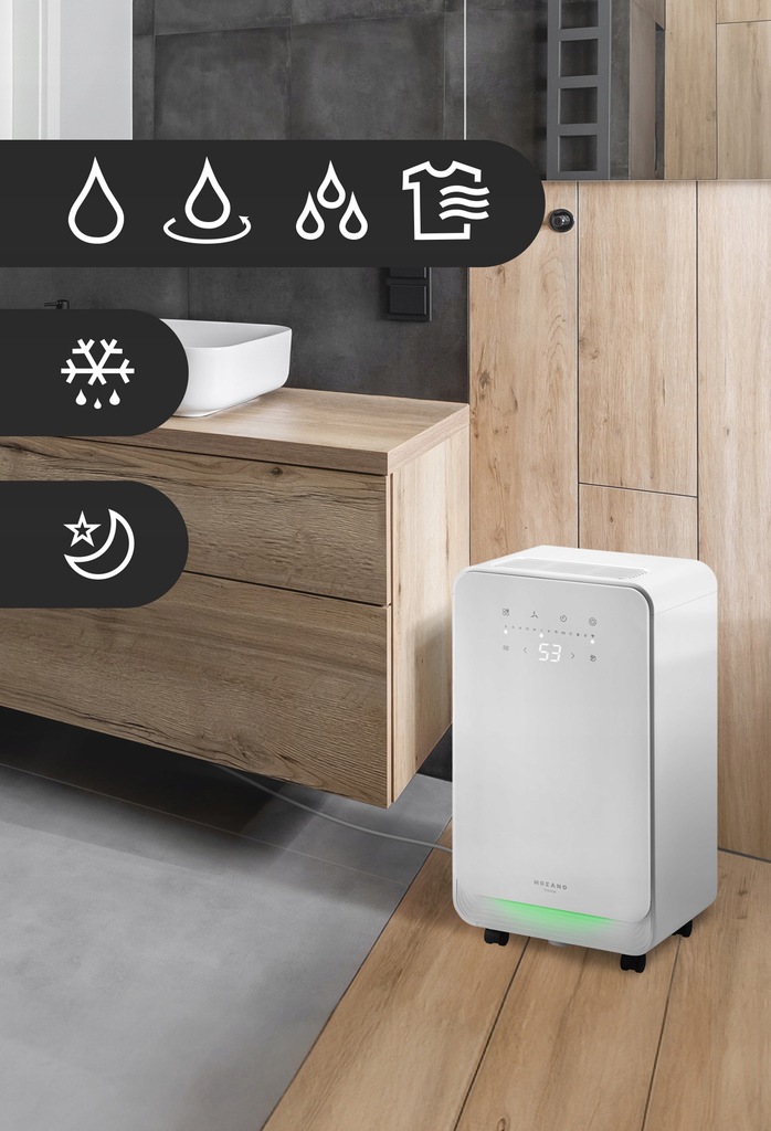 OSUSZACZ POWIETRZA 12L/24H POCHŁANIACZ WILGOCI + TIMER HIGROSTAT WIFI Marka inna