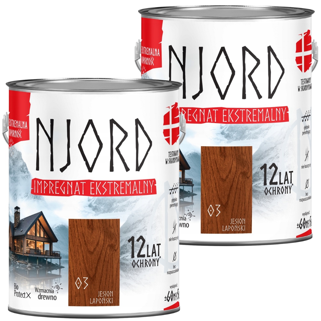 Njord Extrémní Impregnace Na Dřevo 10L Laponský Jasan Sada 2x5L