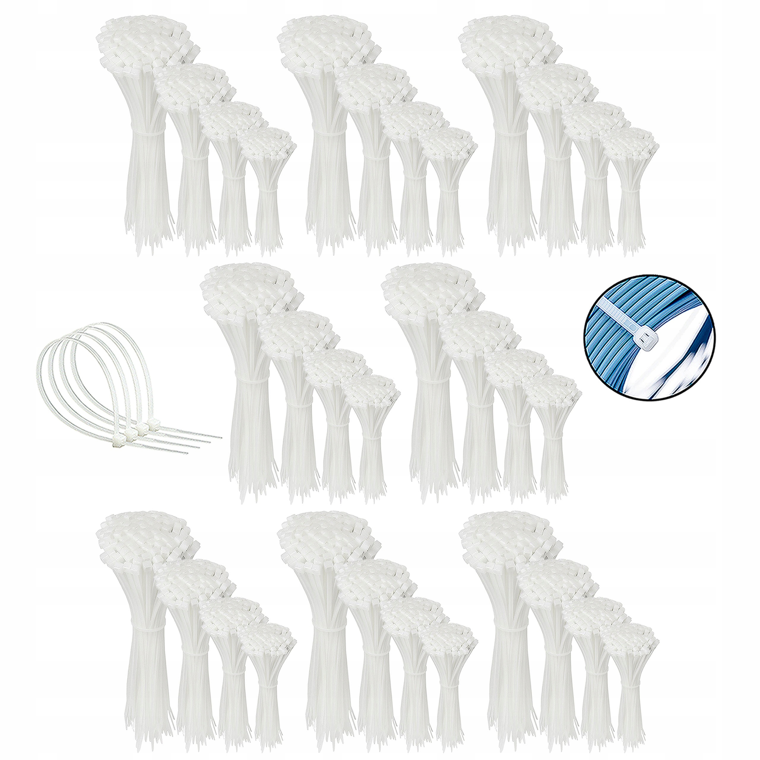 Opaski zaciskowe, białe trytytki 4,8 mm 3200 szt