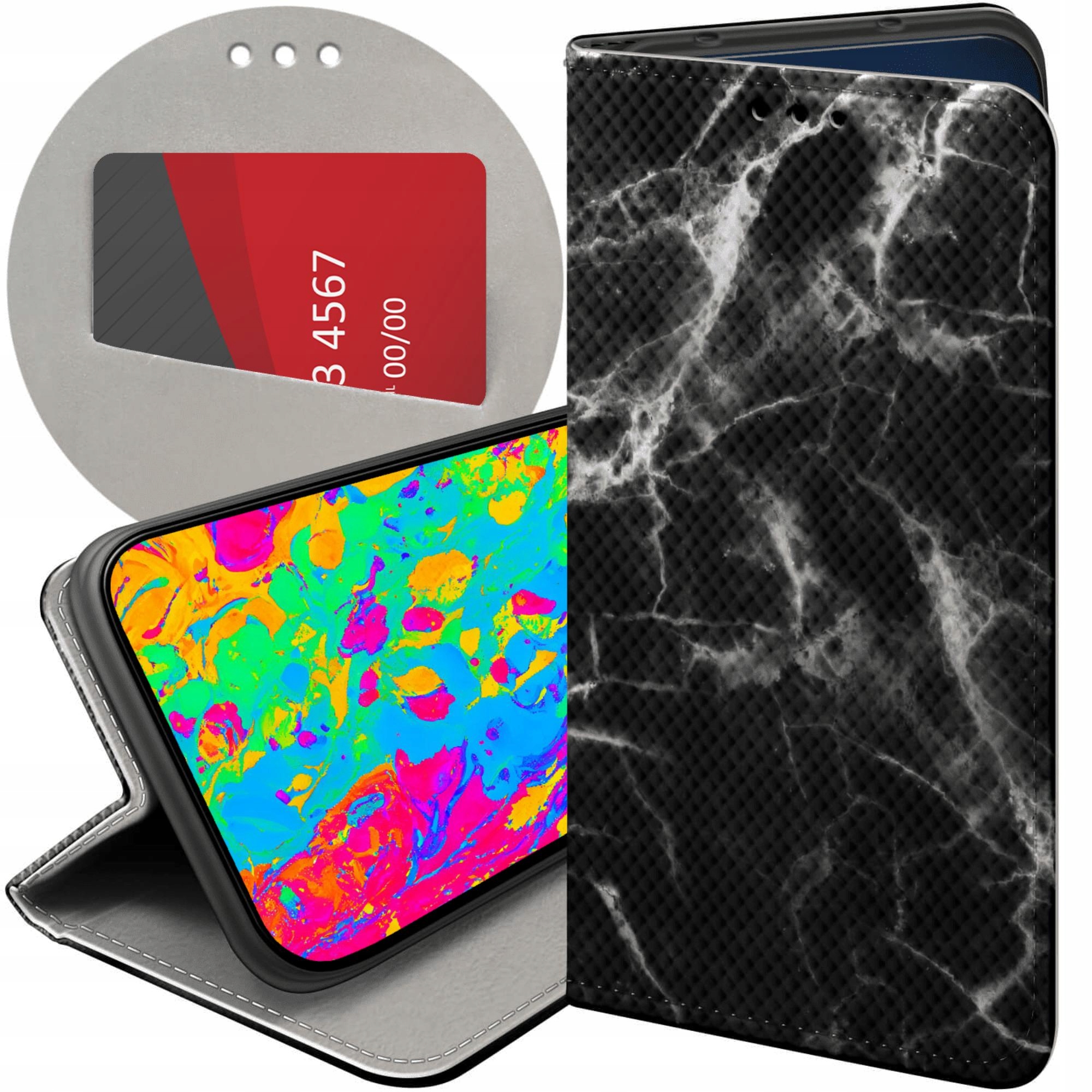 Etui Z Klapką Do Xiaomi Redmi 9 Marmur Marble Kamienie Naturalne Case