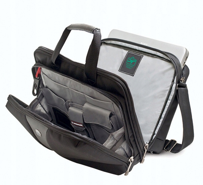Taška na notebook Wenger Slim Legacy 16", černá a šedá