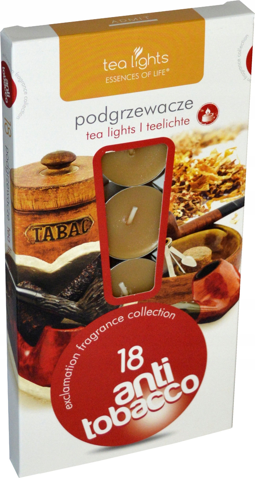 Podgrzewacze zapachowe 18 szt. tealighty|Antytabak neutraluzują zapach dymu