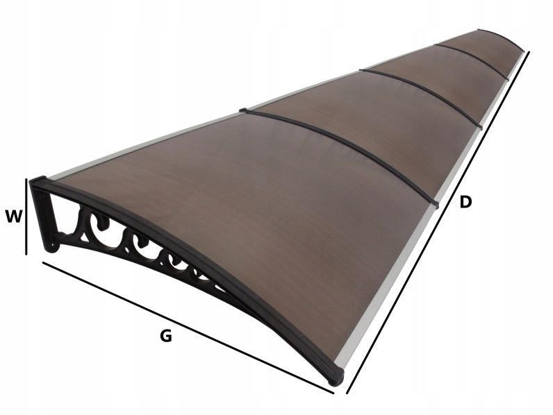 DASZEK NAD DRZWI ZADASZENIE 400 x 120 POLIWĘGLAN Długość 400 cm