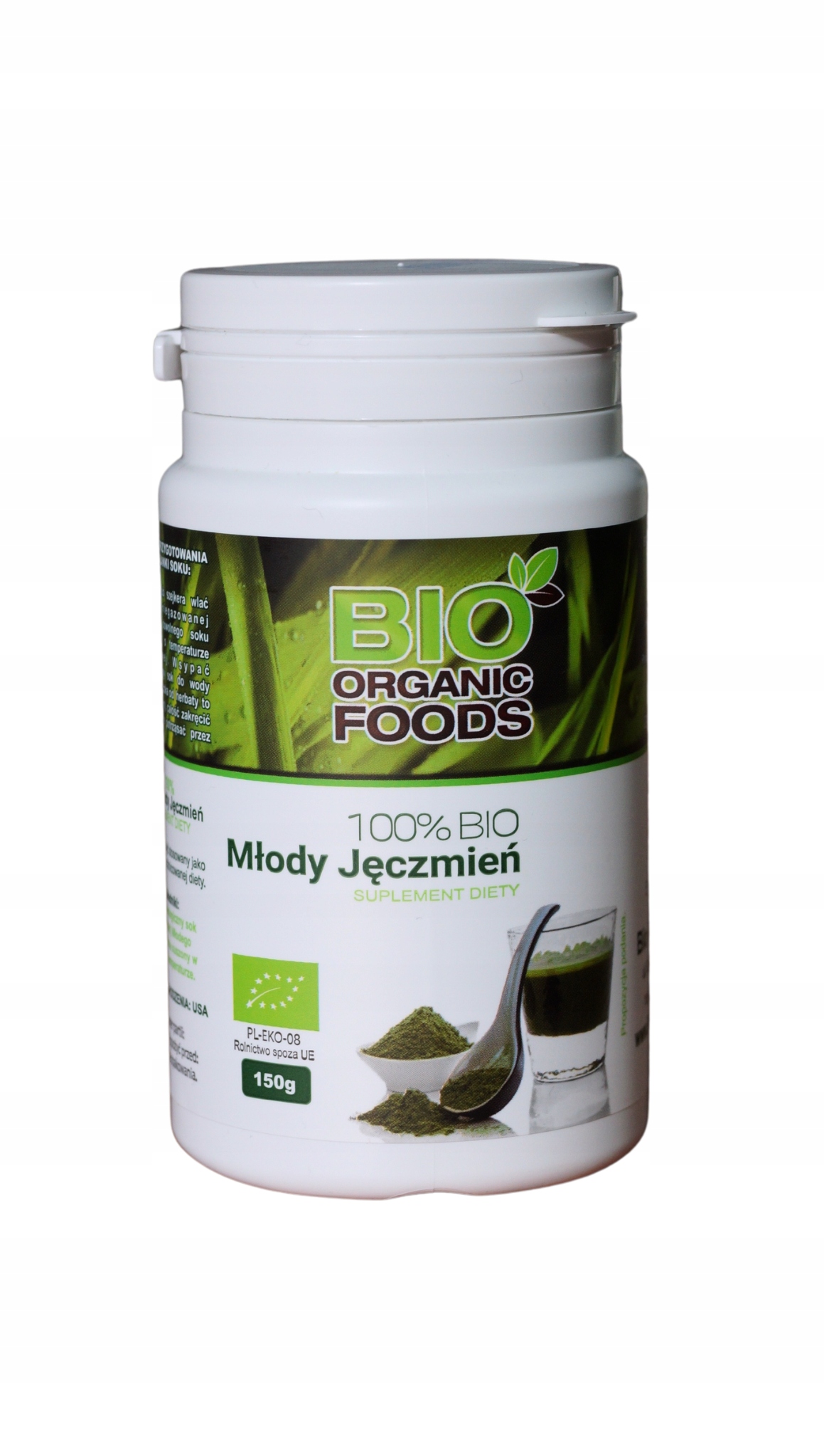 Levně Mladý ječmen Bio Organic Foods prášková šťáva 150 g