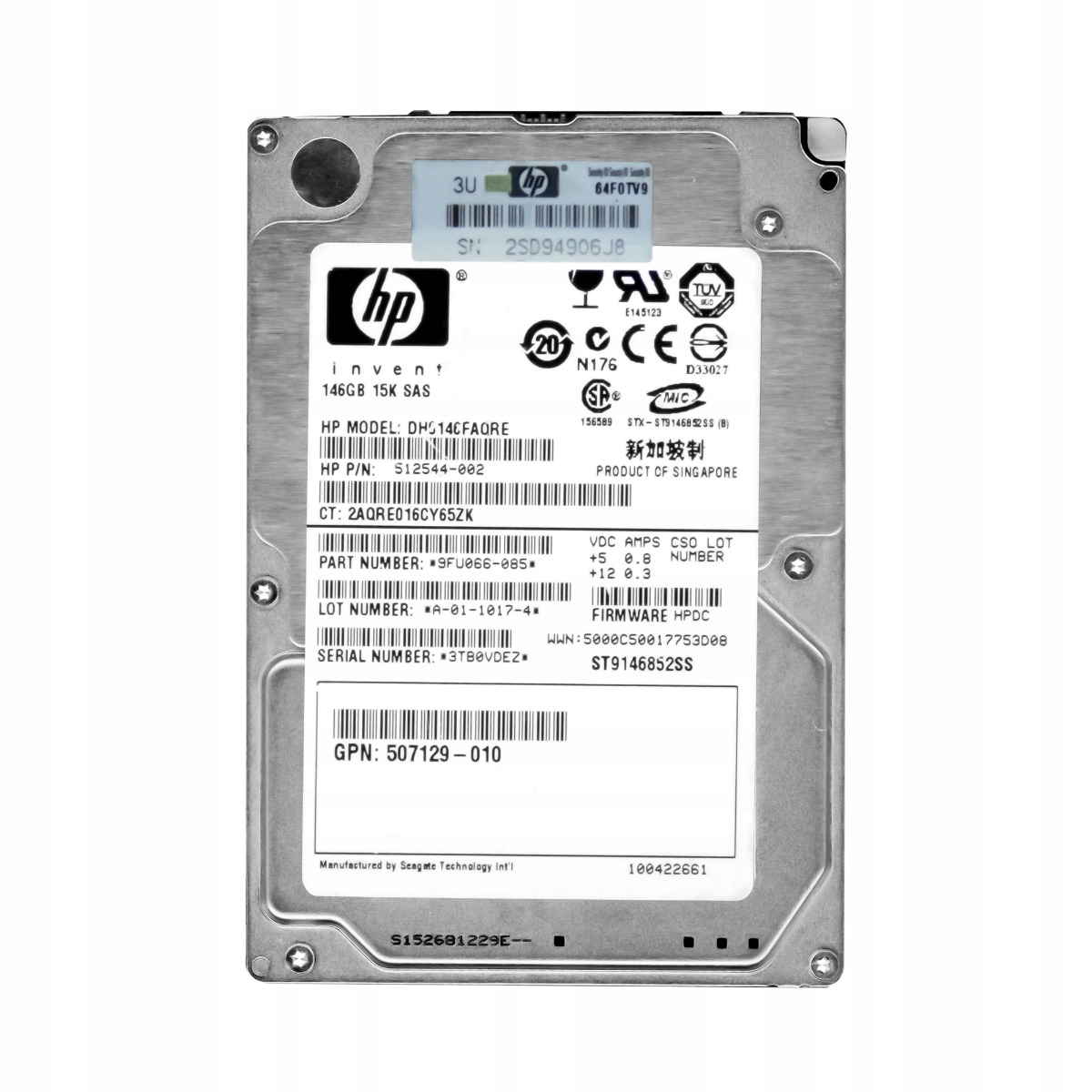 Hp 512544-002 146GB 15K SAS-2 2,5'' DH0146FAQRE