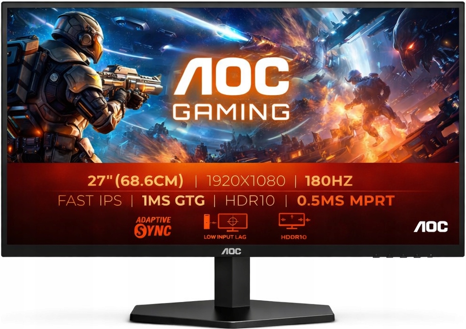 Monitor gamingowy 27” Ips 180Hz 0.5ms Full Hd Adaptive-Sync Hdmi Dp