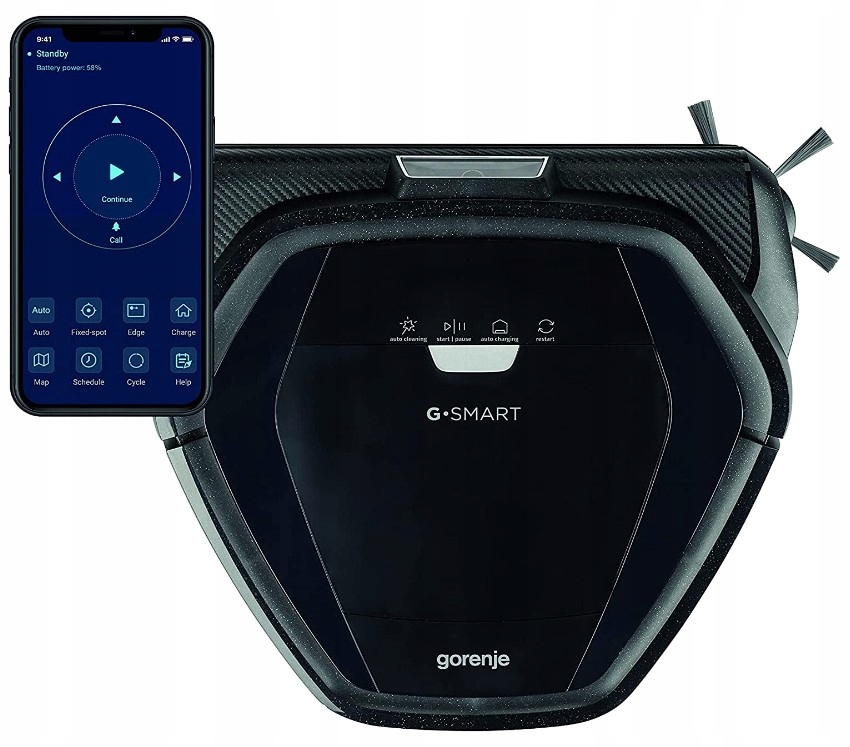 Robot sprzątający Gorenje RVC216BK wycieranie