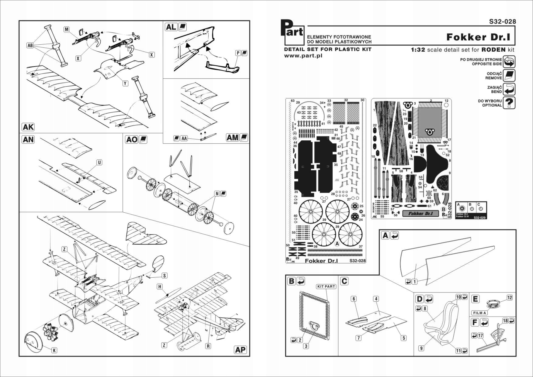 Část S32-028 1/32 Fokker Dr.I (Roden)